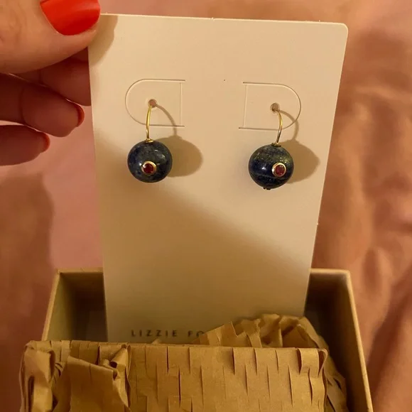 NWT Lizzie Fortunato Lapis Comet Earrings - Picture 5 of 6